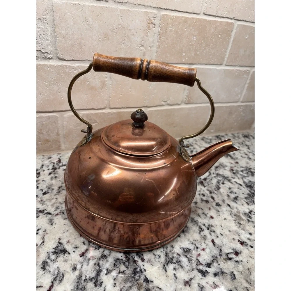Vintage Paul Revere Copper Teapot Steam Kettle Original Revere Ware Rome, NY